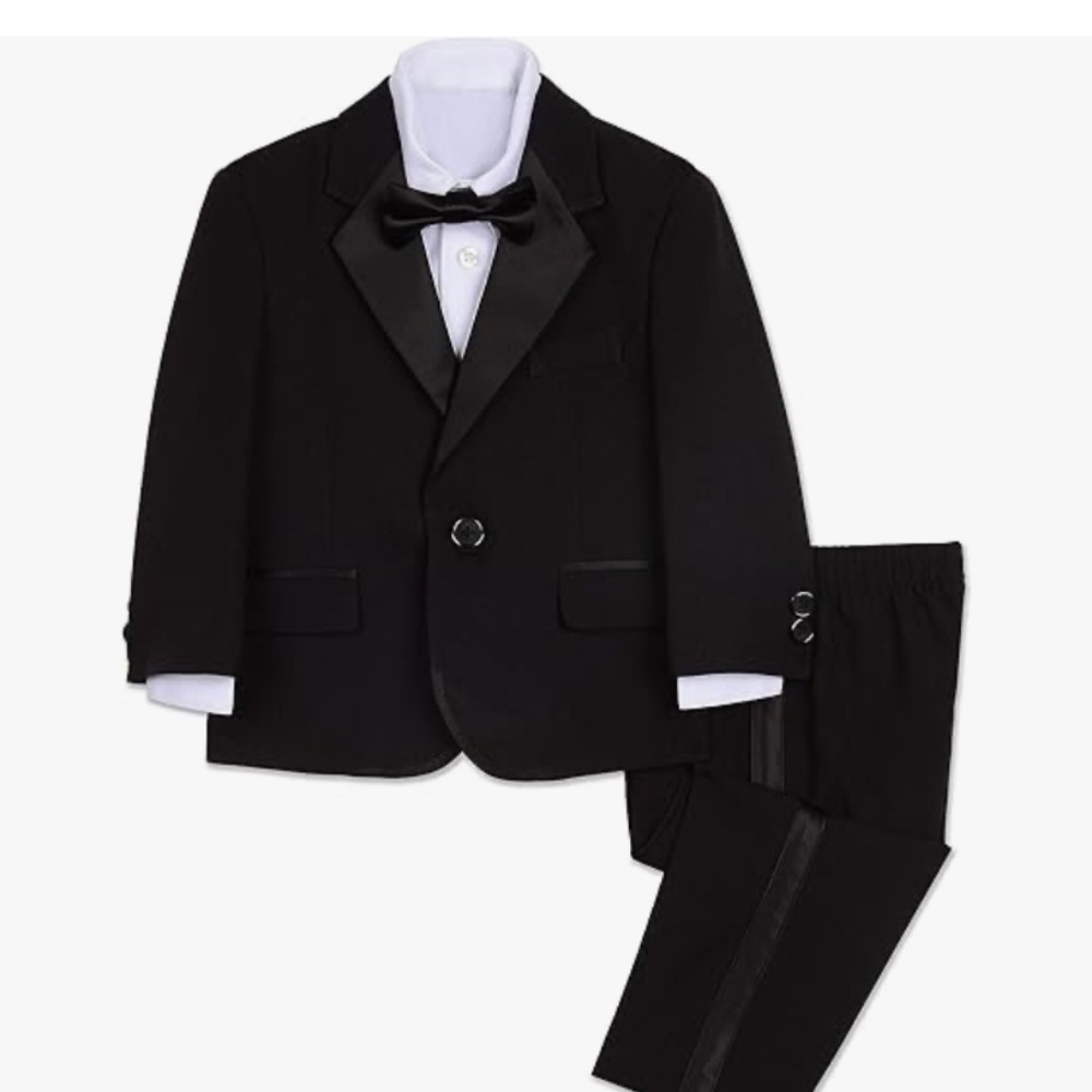 Nautica Baby Boys' 4-Piece Tuxedo with Dress Shirt, Bow Tie, Jacket, and Pants 1